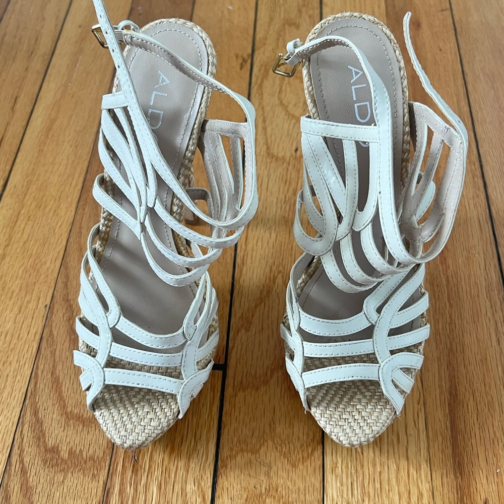 ALDO Women's Cream Strappy Heels